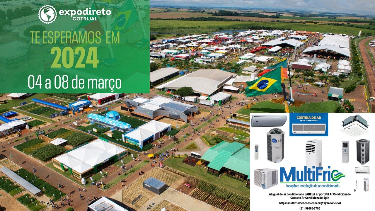 Aluguel de ar condicionado e Climatizador NA EXPODIRETO 2024 - Cotrijal