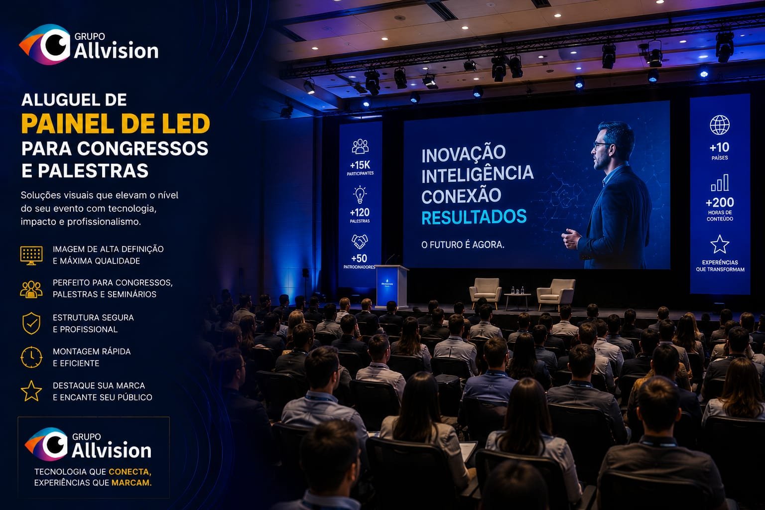 Locação de Painel de LED Outdoor, Totem Interativo, Holograma e Simulador de Fórmula 1 para Shows em Florianópolis 2026
