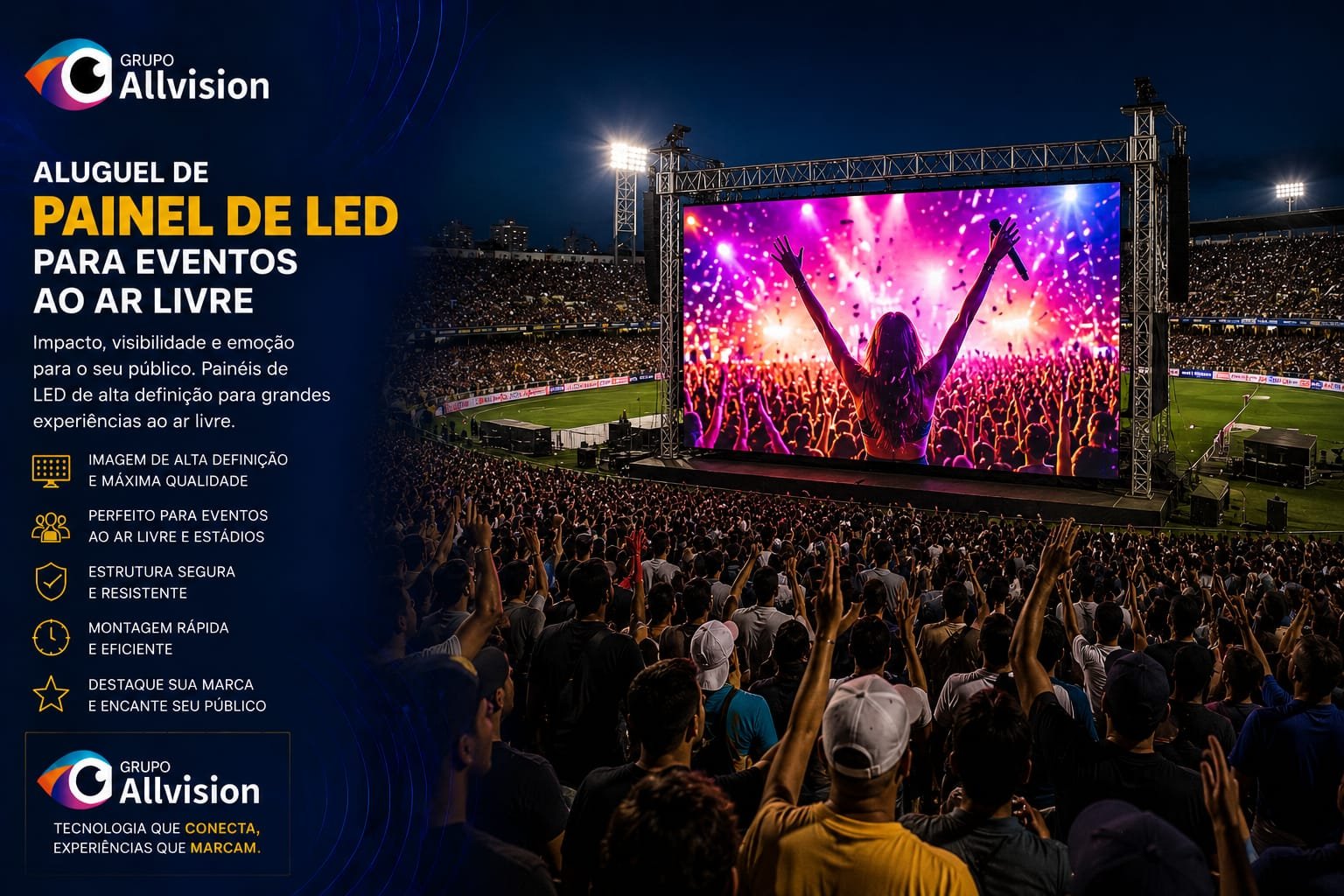 Locação de Painel de LED Indoor, Totem Interativo, Projetor e Holograma para Feiras em Florianópolis 2026